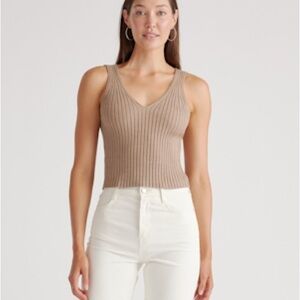 Quince Eco-Knit Cropped Sweater Tank, size small